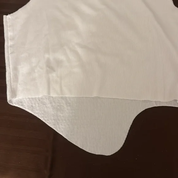 AKIRA Cream Sequin Asymmetrical Crop Tank Top M - Picture 5 of 7